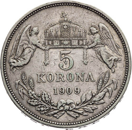 5 Korona 1909 - reverz
