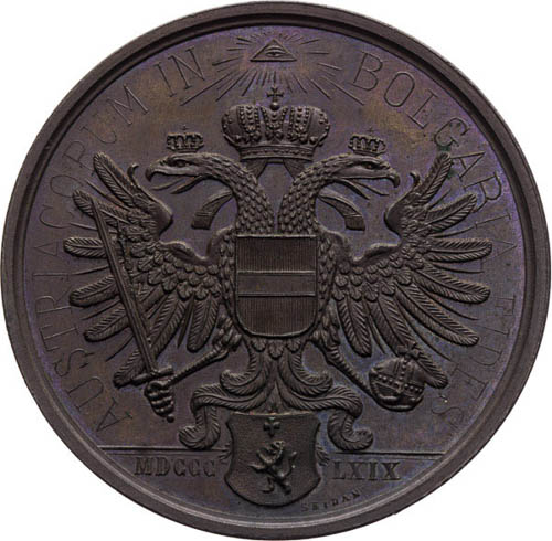 Medaila 1869 - averz