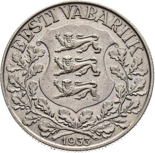 1 Kroon 1933 - reverz