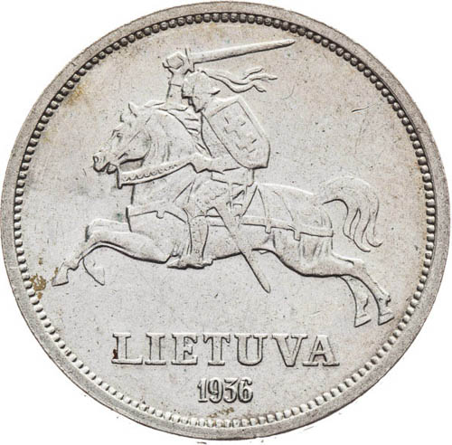 5 Litai 1936 - avers