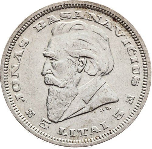 5 Litai 1936 - revers