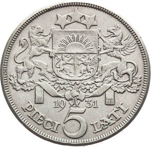 5 Lati 1931 - revers