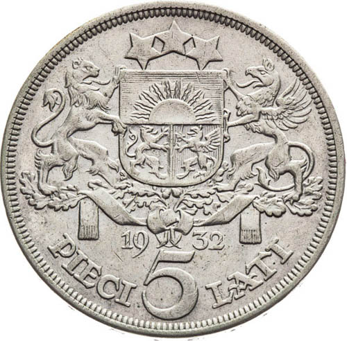 5 Lati 1932 - revers