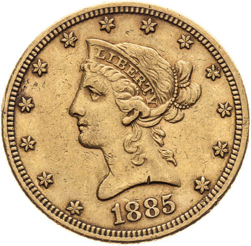 10 Dolár 1885 - averz
