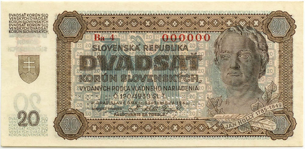 20 Ks 1942 (bankovní vzor, anulát) - avers