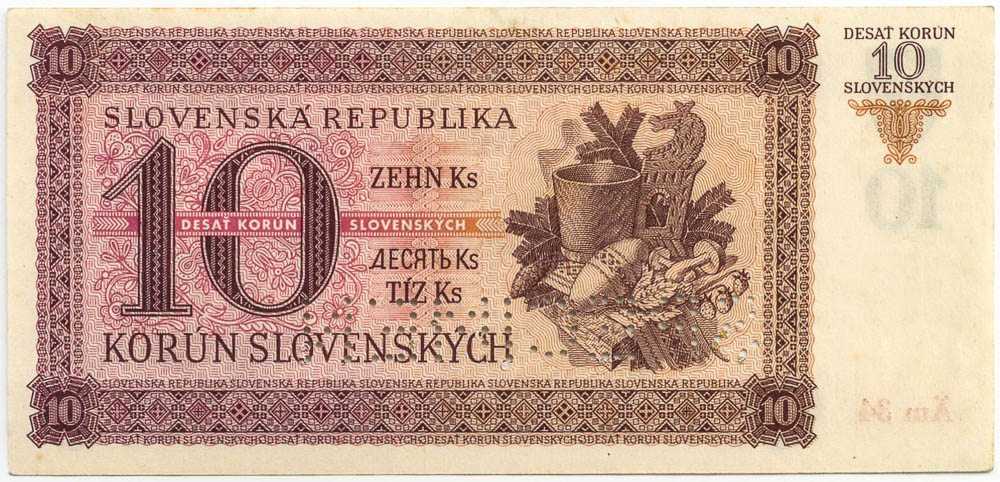 10 Ks 1943 (bankovní vzor, anulát) - revers