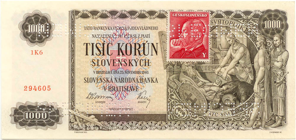 1000 Ks 1940 (bankovní vzor) - avers