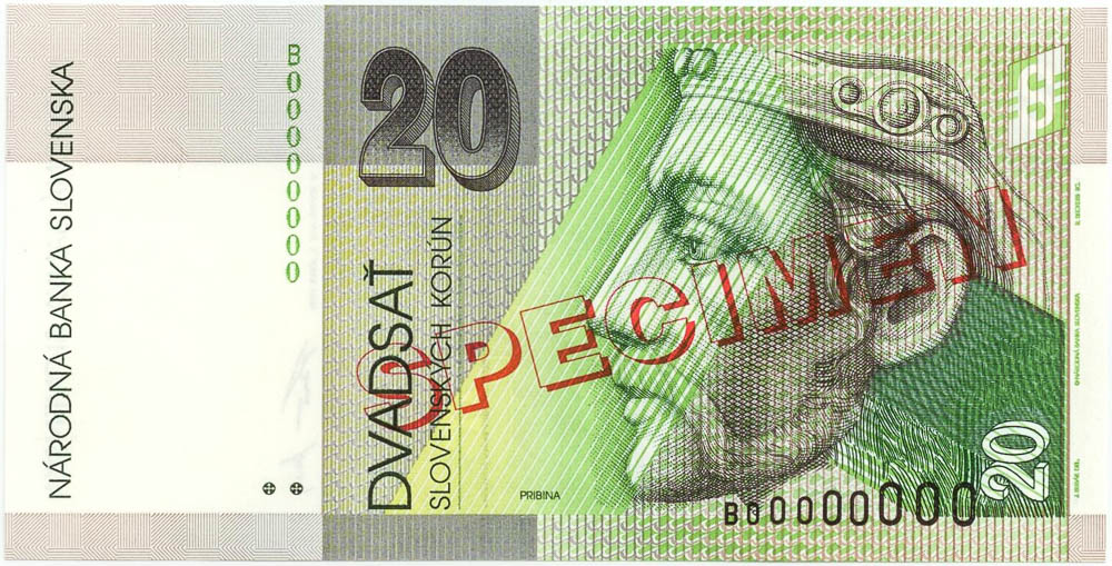 20 Sk 1995 (bankovní vzor, anulát) - avers