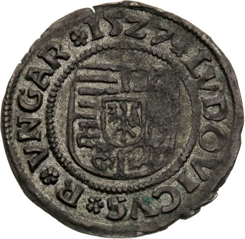 Denár 1527 - averz