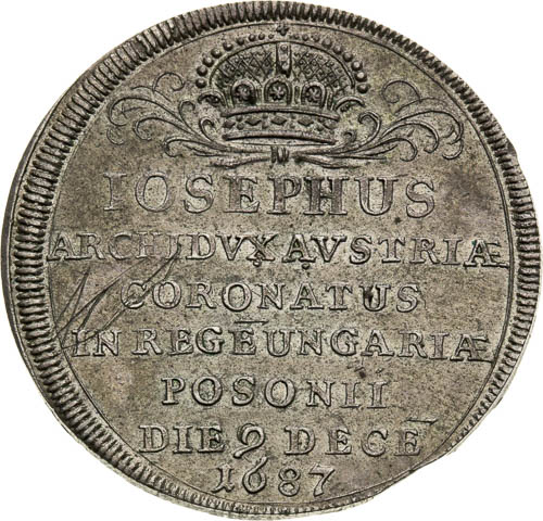 Coronation token 1687 - front