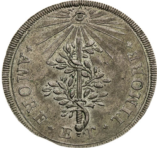 Coronation token 1687 - back