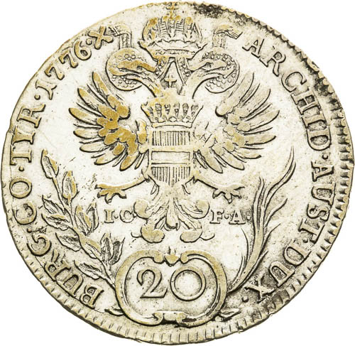 20 Grajciar 1776 - reverz