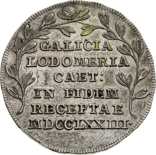 Strieborný žetón 1773 - reverz