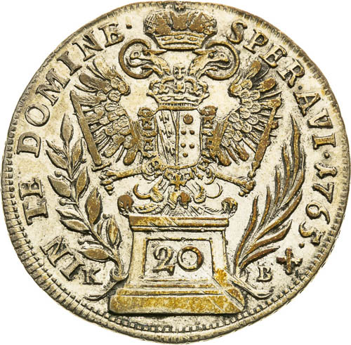 20 Kreutzer 1765 - back