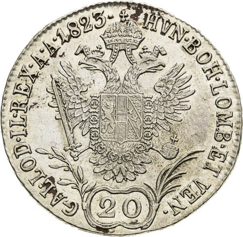 20 Grajciar 1823 - reverz
