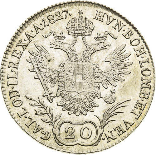 20 Kreutzer 1827 - back