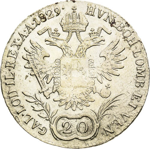 20 Kreutzer 1829 - back