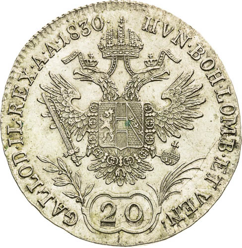 20 Kreutzer 1830 - back