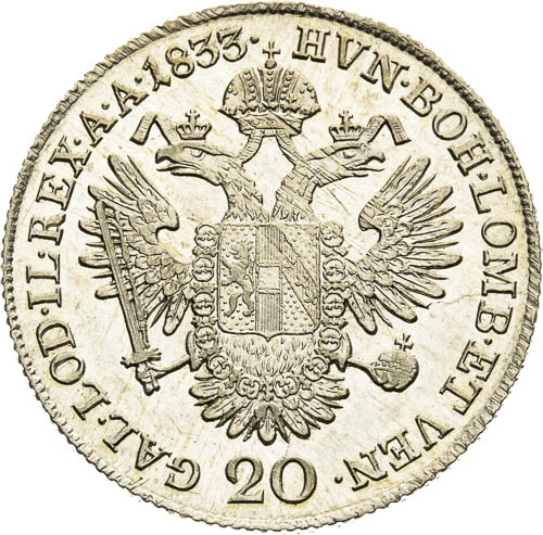 20 Kreutzer 1833 - back