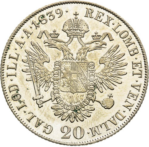20 Grajciar 1839 - reverz