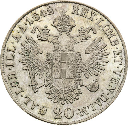 20 Kreutzer 1842 - back
