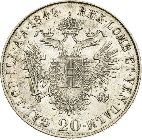 20 Kreutzer 1842 - back