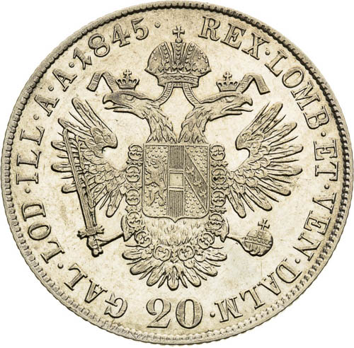 20 Kreutzer 1845 - back