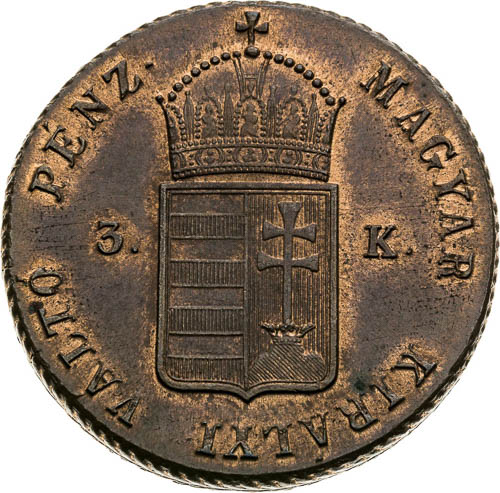 3 Grajciar 1849 - averz