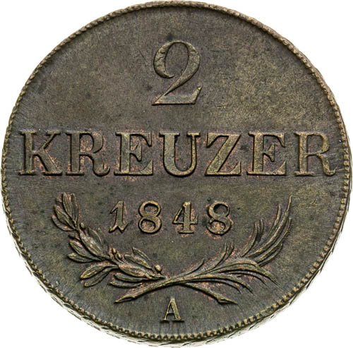 2 Grajciar 1848 - reverz