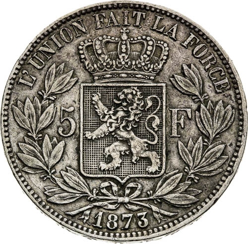 5 Frank 1873 - reverz