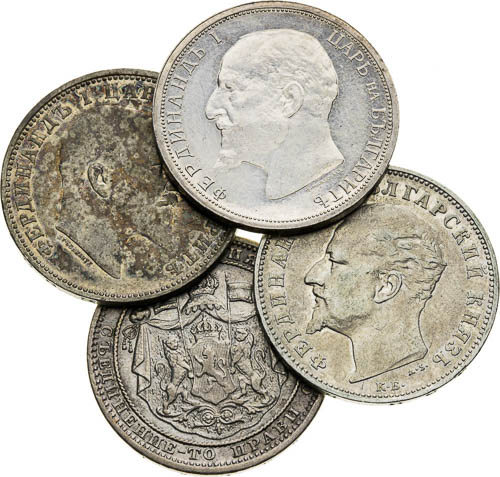 1 Leva 1882, 1894, 1910, 1913 (4 ks) - averz