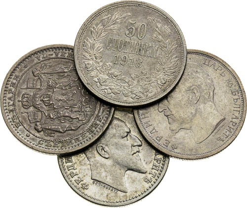50 Stotinka 1883, 1910, 1912, 1913 (4 ks) - averz