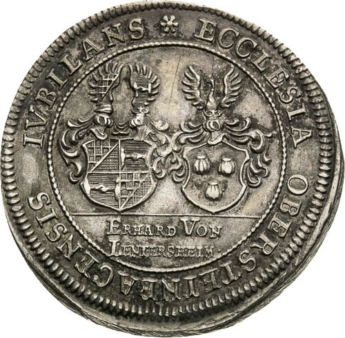 Stříbrný odražek dukátu 1717 - averz