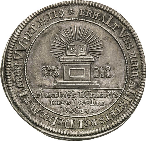 Stříbrný odražek dukátu 1717 - reverz