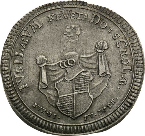 Stříbrný odražek dukátu 1717 - averz