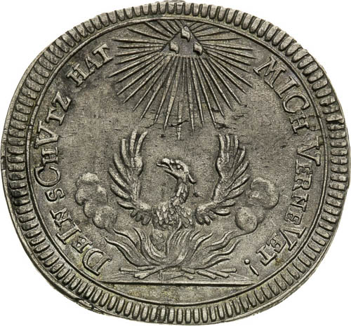 Stříbrný odražek dukátu 1717 - reverz