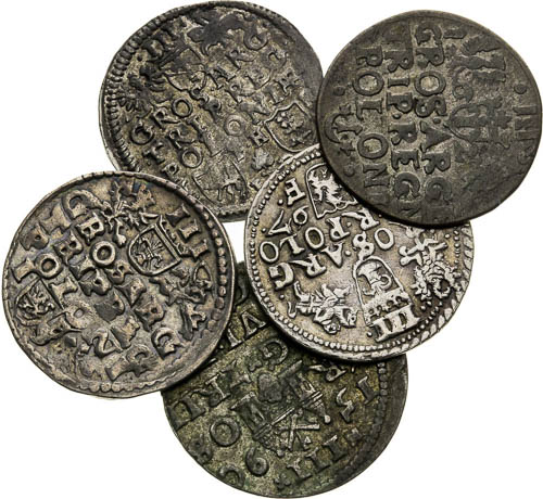 3 Groš 1590, 1596, 1596, 1597, 1622 (5 ks) - reverz