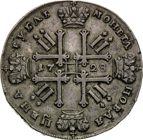 Rouble 1728 - back