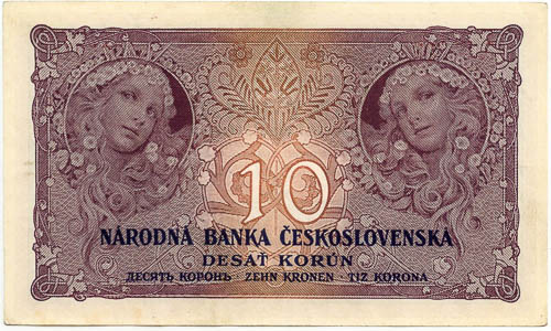 10 Koruna 1927 - back