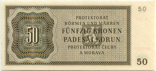 50 Koruna 1944 - back