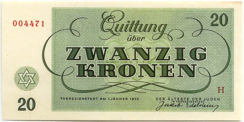 Terezin vouchers (7 pcs) - back