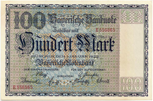 100 RM 1922 - averz