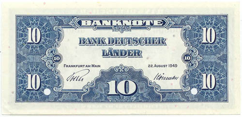 10 Mark 1949 (Specimen) - back
