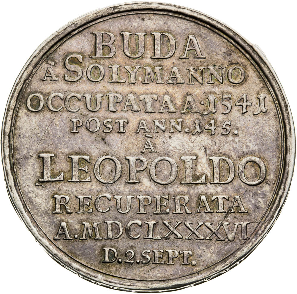 Stříbrná medaile 1686 - avers