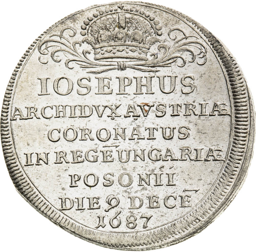 Stříbrný žeton 1687 - avers