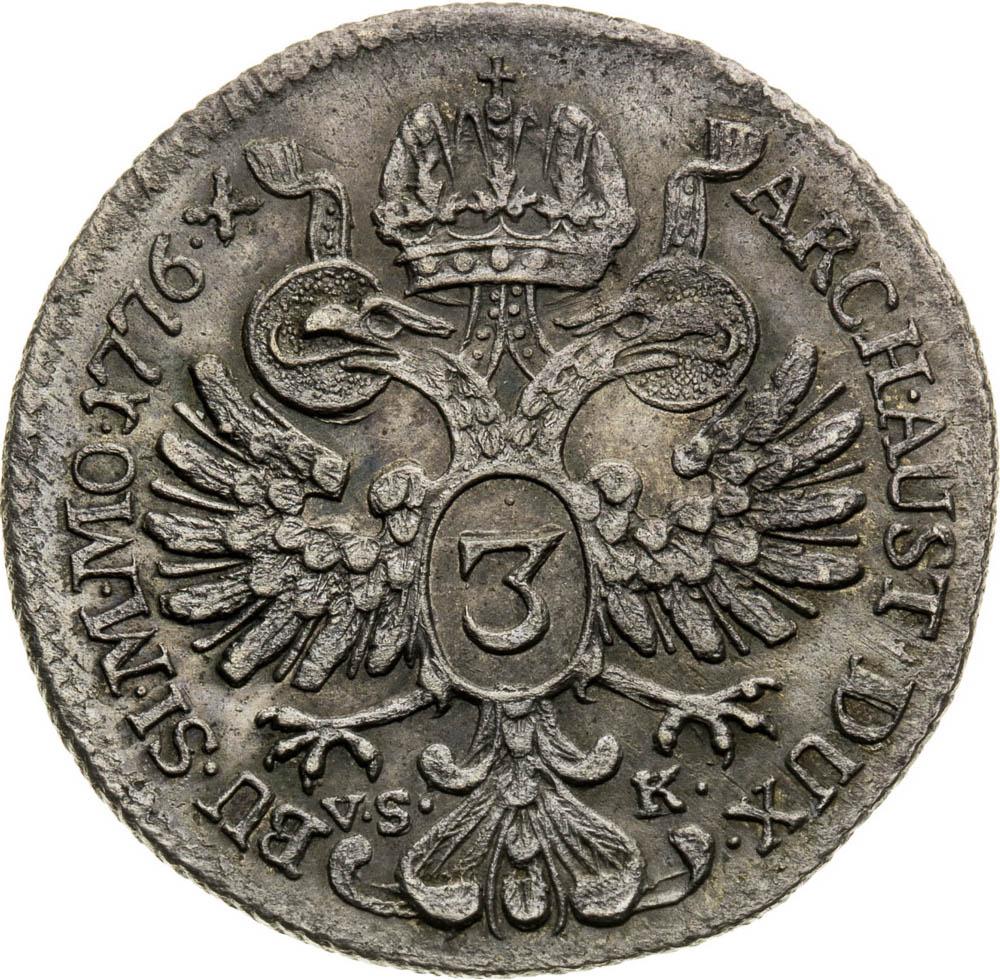 3 Krejcar 1776 - revers