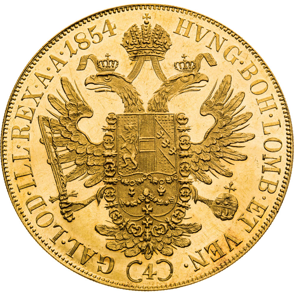 4 Ducats 1854 - back