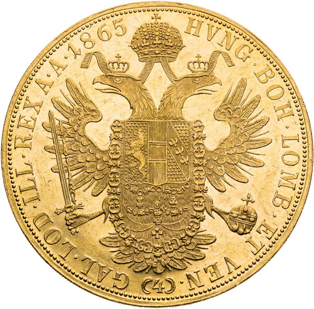 4 Dukát 1865 - reverz