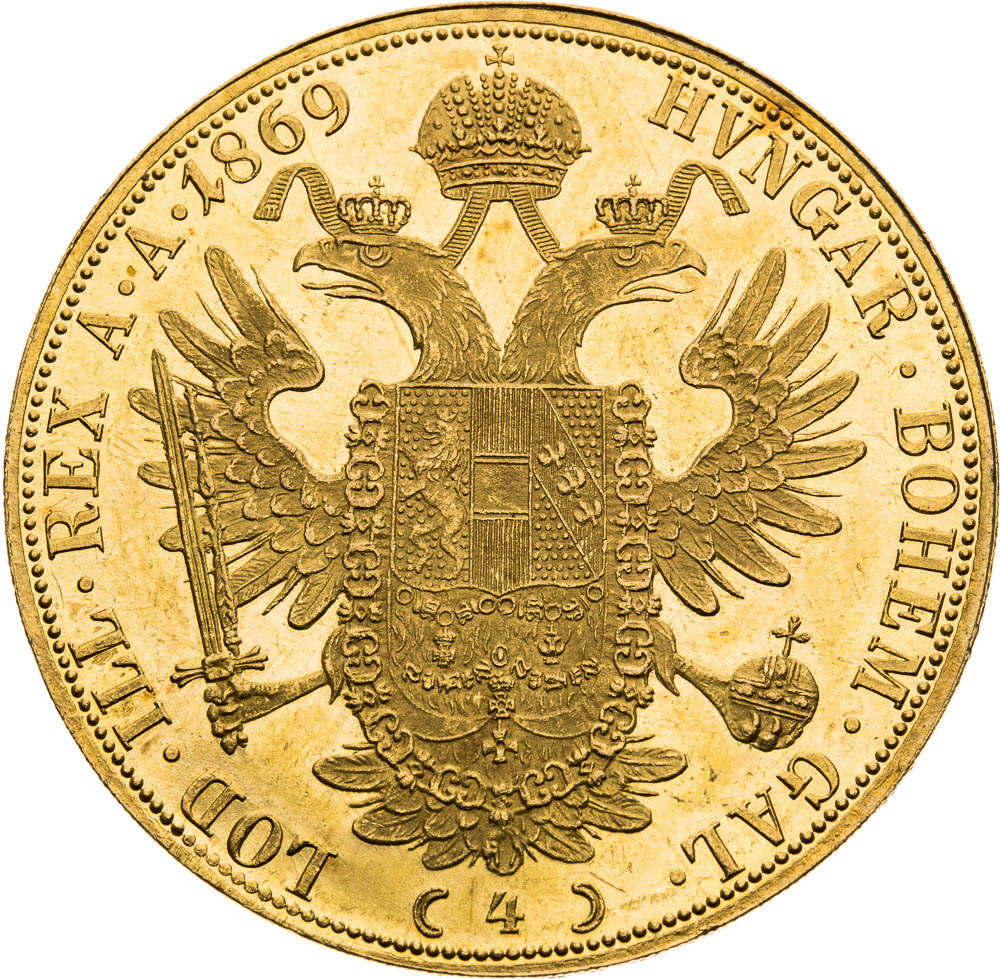 4 Dukát 1869 - reverz