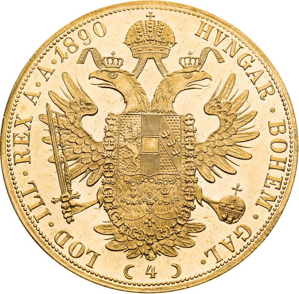 4 Dukát 1890 - reverz